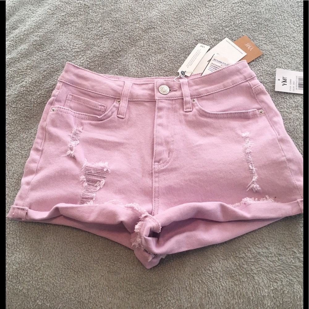 YMI Sz 3 NWT Stretch High Rise Denim Shorts. Lilac